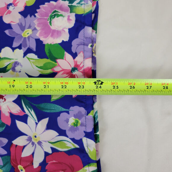 Kathie Lee Shirt Womens 6 Top Multicolor Floral Short Sleeve Round Keyhole Neck - Picture 6 of 10